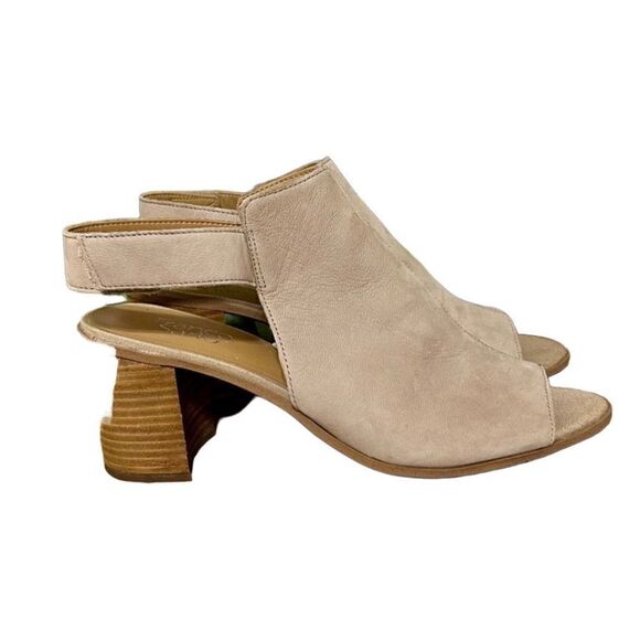 Franco Sarto Helix Slingback Heels Women's Size 10 Tan Suede Open Toe Sandals - Picture 2 of 9